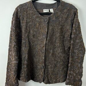 Chico's beaded applique embroidery jacket women's CHICO'S SIZE 1 US SIZE S 8/10
